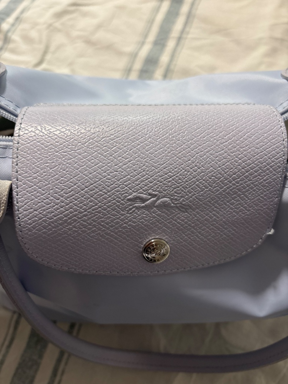 Large sky blue Longchamp Le Pliage - Picture 3 of 6